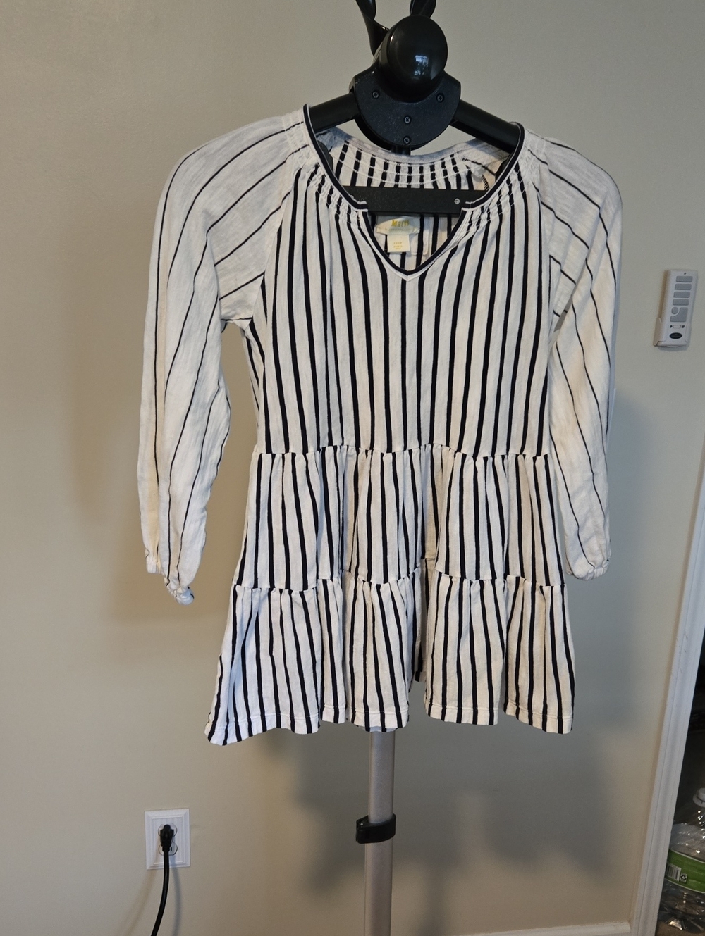 Maeve Black & White Striped Tiered Women's Top/ Kids  Dress